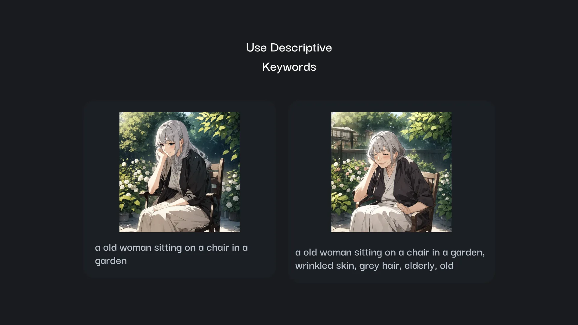An old woman sitting