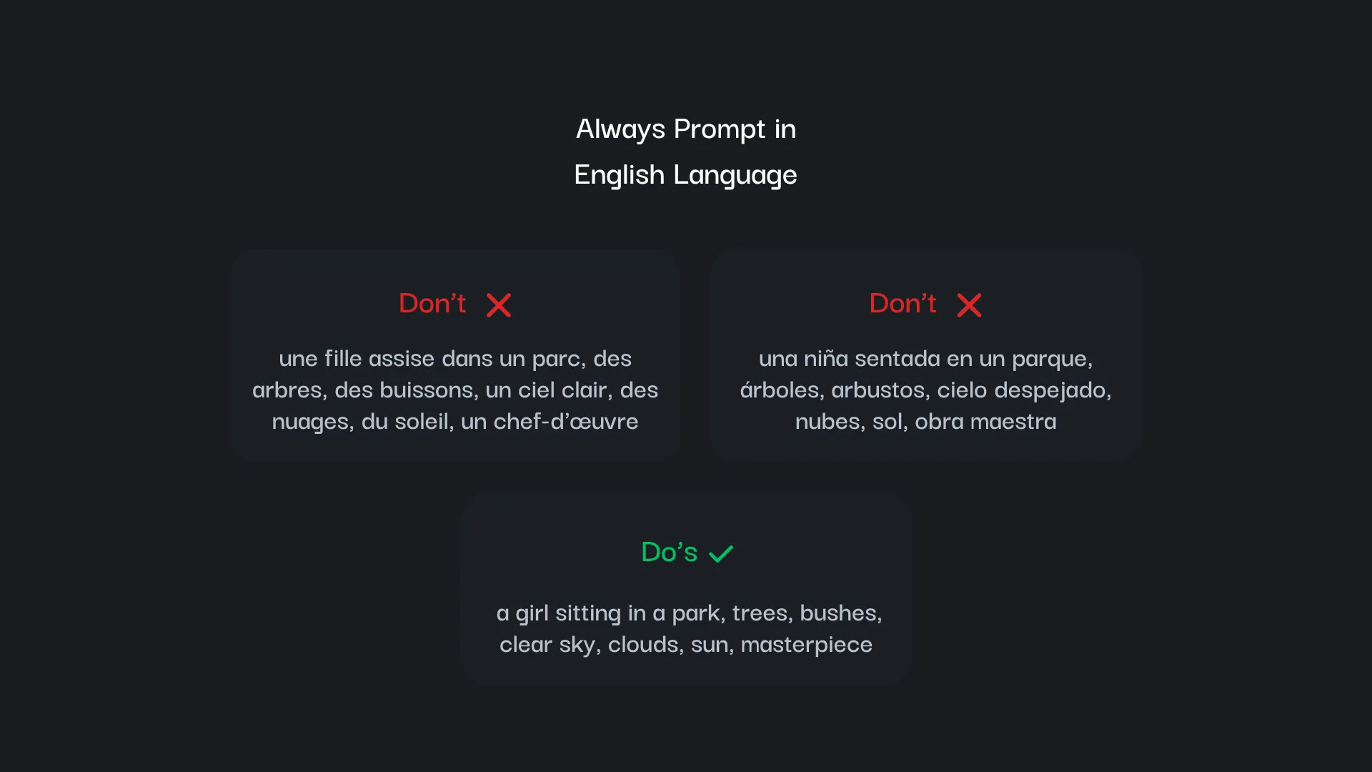 Dos's and Dont's
